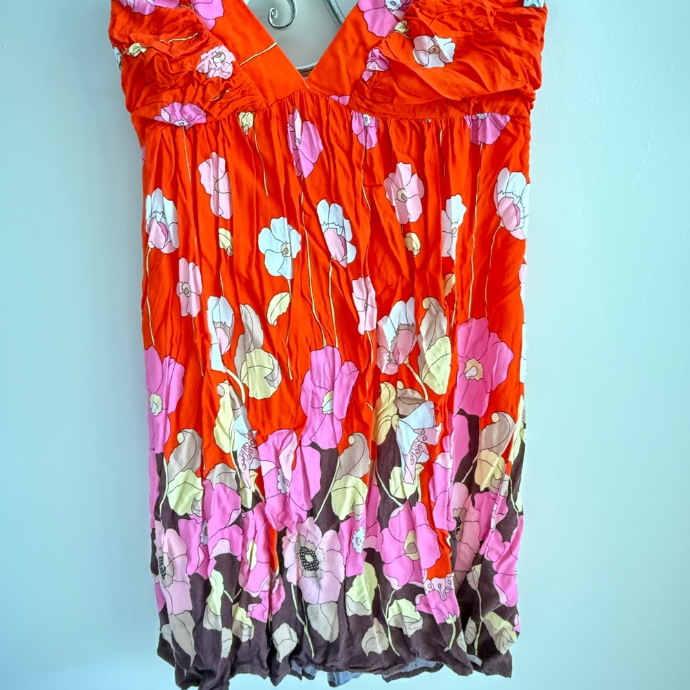 Forever 21 Floral Mini Dress - Red, Pink, Brown